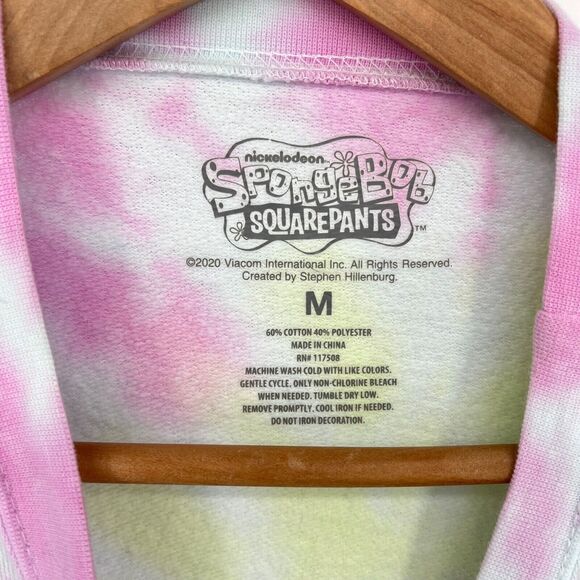 Nickelodeon Spongebob Square Pants Tie Dye Crewneck Sweater Women's M - Picture 3 of 4